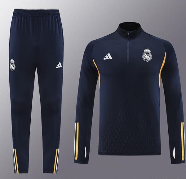 23/24 Real Madrid Navy Half Zipper Jacket+Pants - Image 15