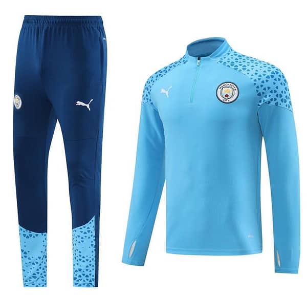 23/24 Manchester City Blue Half Zipper Jacket+Pants