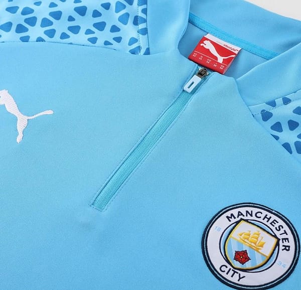 23/24 Manchester City Blue Half Zipper Jacket+Pants - Image 3