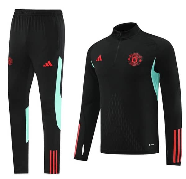 23/24 Manchester United Black Half Zipper Jacket+Pants