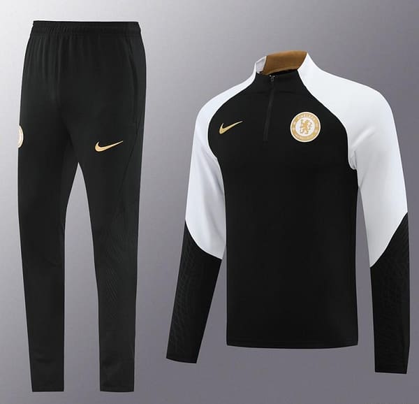 23/24 Chelsea Black Half Zipper Jacket+Pants - Image 2