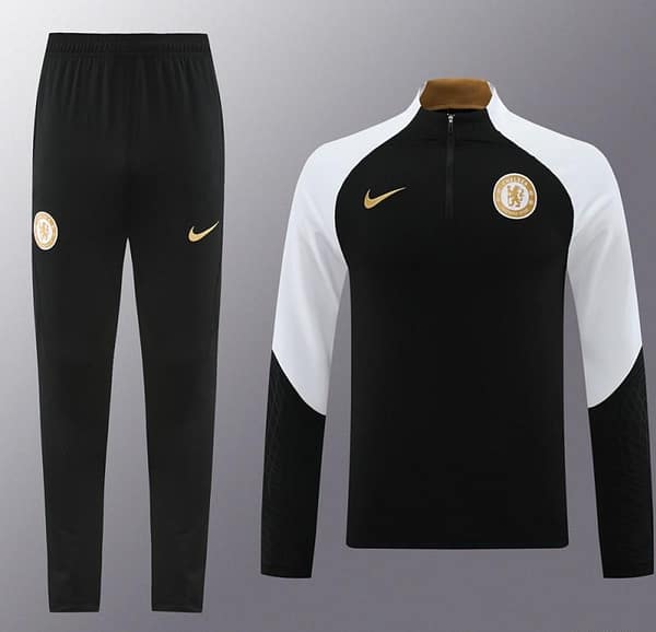 23/24 Chelsea Black Half Zipper Jacket+Pants - Image 3