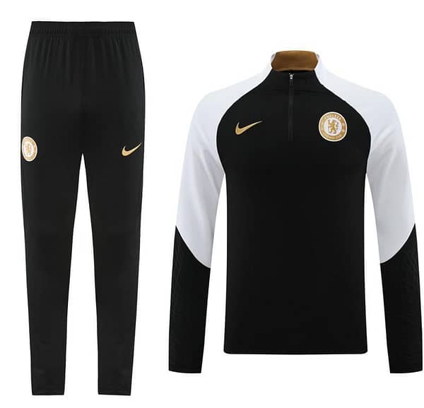 23/24 Chelsea Black Half Zipper Jacket+Pants - Image 4