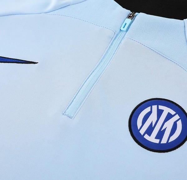23/24 Inter Milan Light Blue Half Zipper Jacket+Pants - Image 3