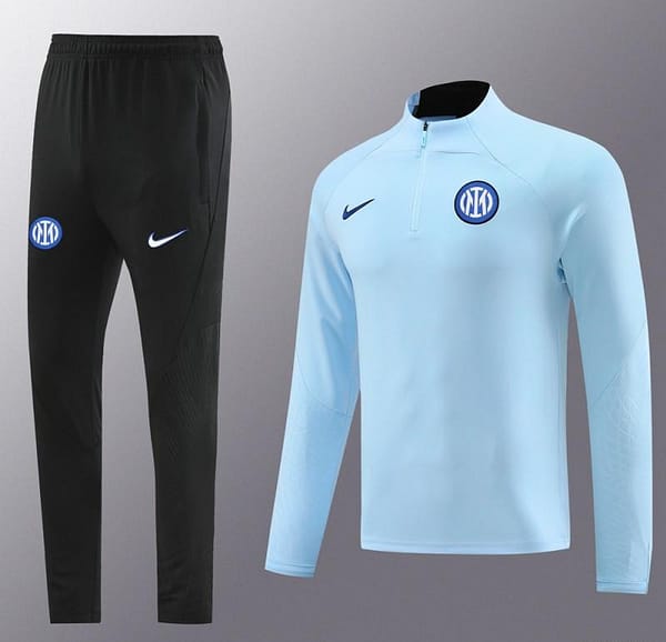 23/24 Inter Milan Light Blue Half Zipper Jacket+Pants - Image 13