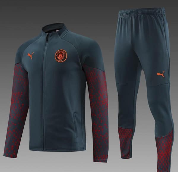23/24 Manchester City Grey Full Zipper Jacket+Pants - Image 7