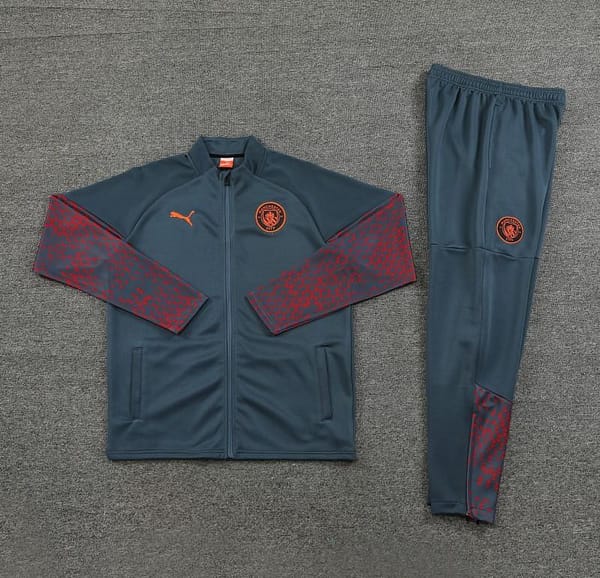 23/24 Manchester City Grey Full Zipper Jacket+Pants - Image 8
