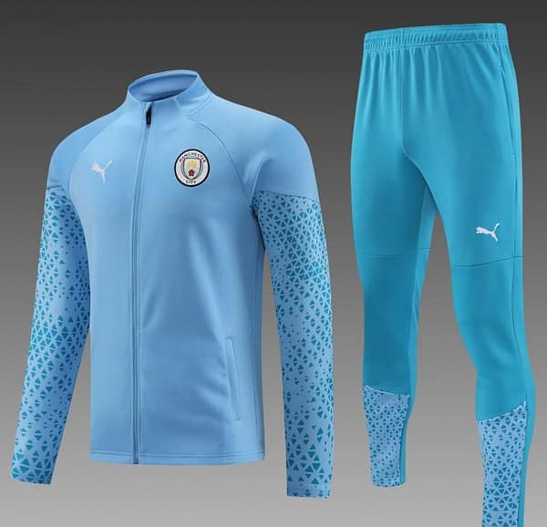 23/24 Manchester City Blue Full Zipper Jacket+Pants - Image 5