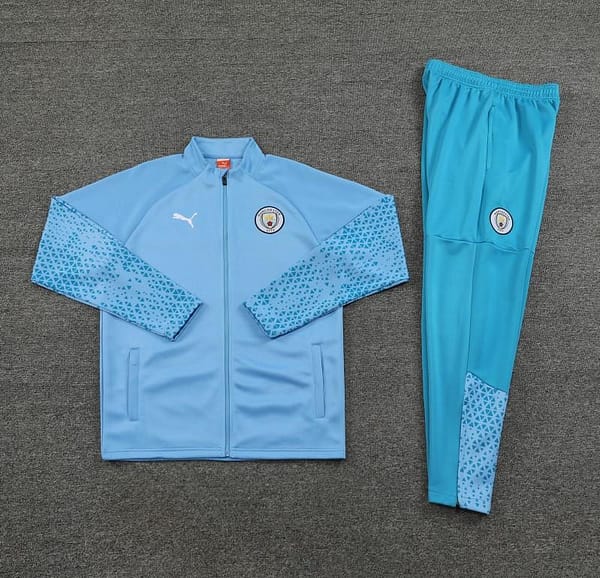 23/24 Manchester City Blue Full Zipper Jacket+Pants - Image 7