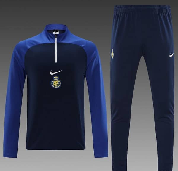 23/24 Al-Nassr Black/Blue Half Zipper Jacket +Pants