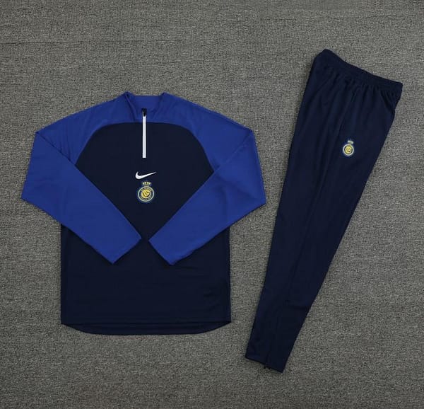 23/24 Al-Nassr Black/Blue Half Zipper Jacket +Pants - Image 8