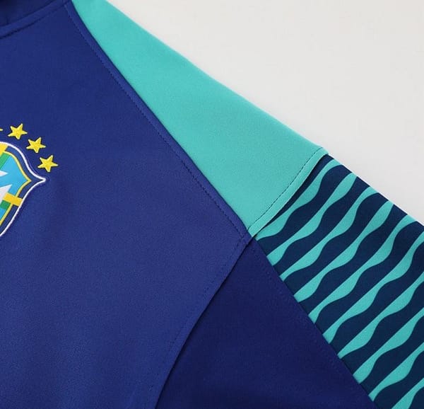 23/24 Brazil Blue Full Zipper Jacket+Pants - Image 2