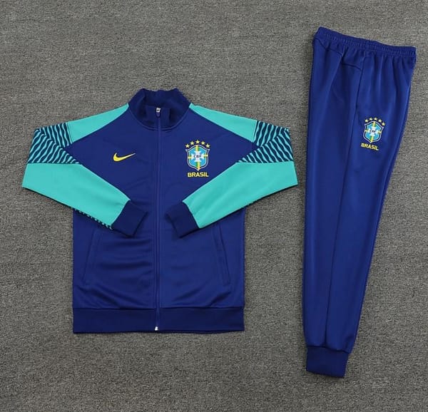 23/24 Brazil Blue Full Zipper Jacket+Pants - Image 5