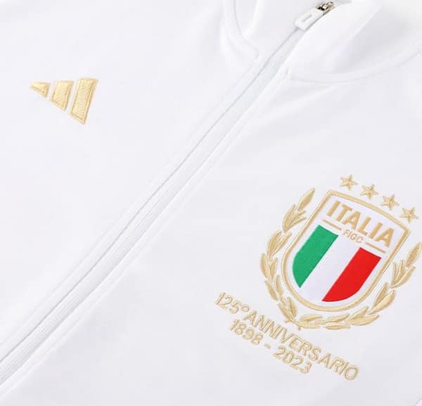 2023 Italy 125th Anniversary White Full Zipper Hooide Jacket+Pants - Image 7