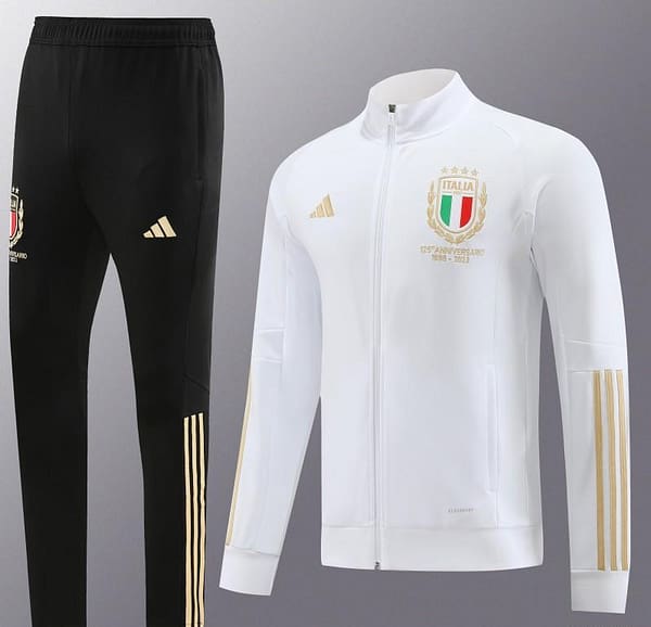 2023 Italy 125th Anniversary White Full Zipper Hooide Jacket+Pants - Image 14
