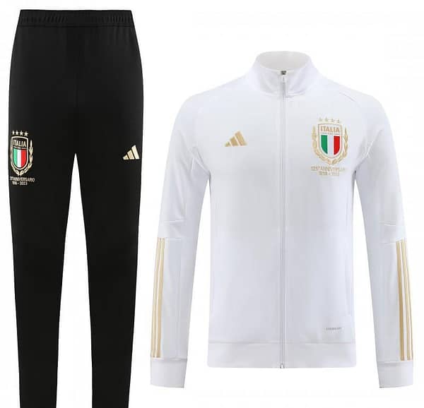 2023 Italy 125th Anniversary White Full Zipper Hooide Jacket+Pants - Image 16