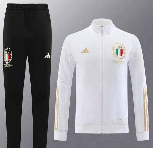 2023 Italy 125th Anniversary White Full Zipper Hooide Jacket+Pants - Image 17