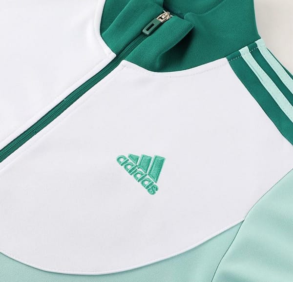 23/24 Adidas White/Green Full Zipper Hooide Jacket+Pants - Image 21