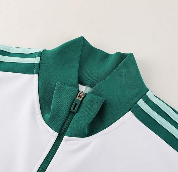 23/24 Adidas White/Green Full Zipper Hooide Jacket+Pants - Image 22