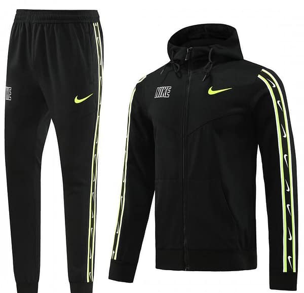 23/24 NIKE Black/Green Full Zipper Hooide Jacket+Pants