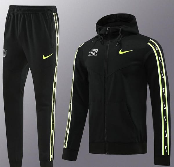 23/24 NIKE Black/Green Full Zipper Hooide Jacket+Pants - Image 2