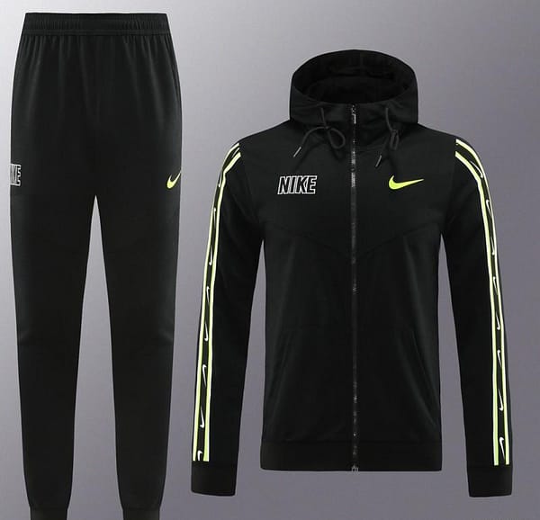 23/24 NIKE Black/Green Full Zipper Hooide Jacket+Pants - Image 21