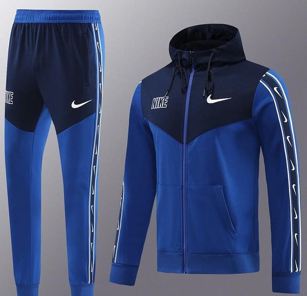 23/24 NIKE Black/Blue Full Zipper Hooide Jacket+Pants - Image 14