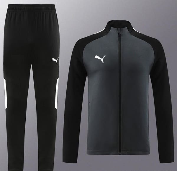 23/24 PUMA Black/Grey Full Zipper Hooide Jacket+Pants - Image 11