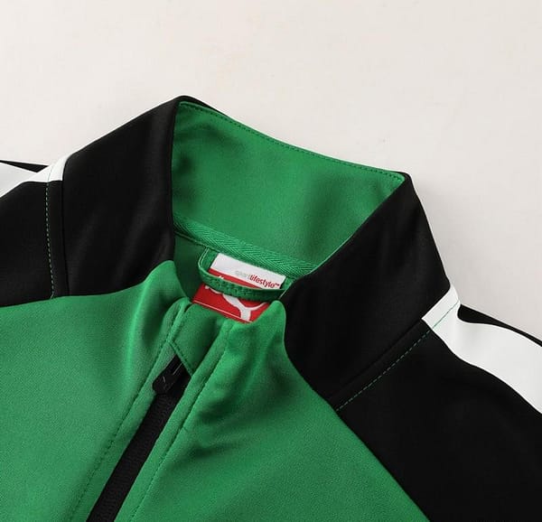 23/24 PUMA Black/Green Full Zipper Hooide Jacket+Pants - Image 2