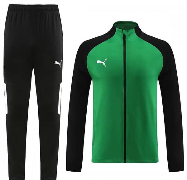23/24 PUMA Black/Green Full Zipper Hooide Jacket+Pants - Image 10