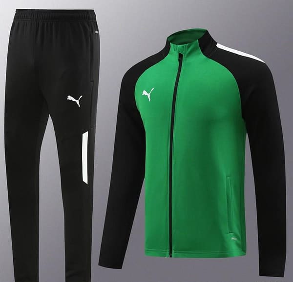 23/24 PUMA Black/Green Full Zipper Hooide Jacket+Pants - Image 11