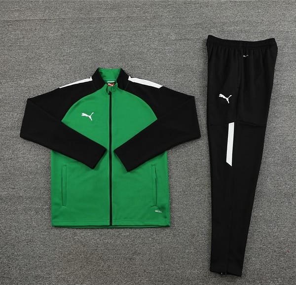 23/24 PUMA Black/Green Full Zipper Hooide Jacket+Pants - Image 14