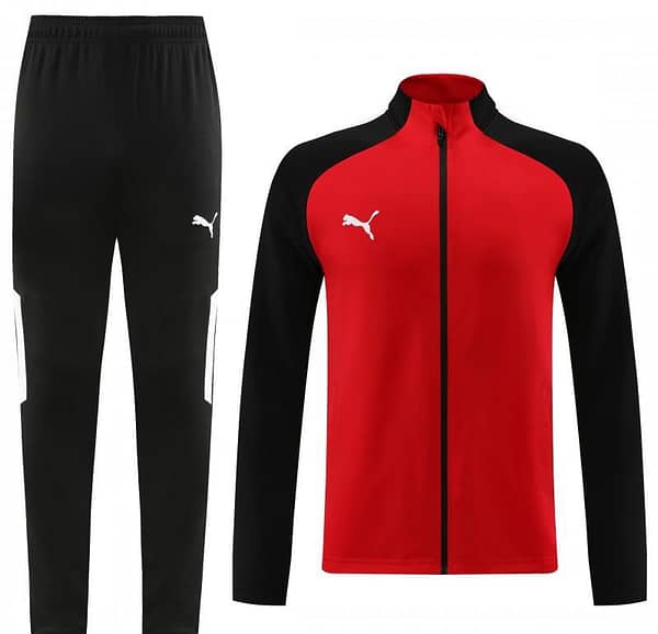 23/24 PUMA Black/Red Full Zipper Hooide Jacket+Pants - Image 7