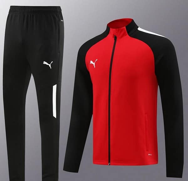 23/24 PUMA Black/Red Full Zipper Hooide Jacket+Pants - Image 9