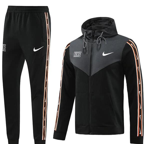 23/24 NIKE Black/Grey Full Zipper Hooide Jacket+Pants