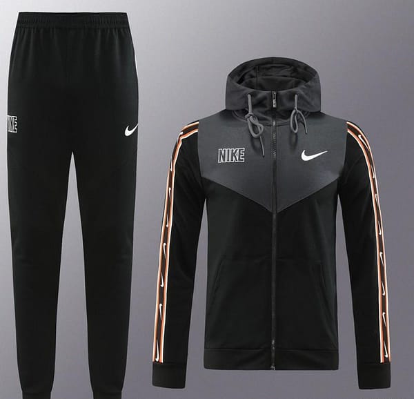 23/24 NIKE Black/Grey Full Zipper Hooide Jacket+Pants - Image 20