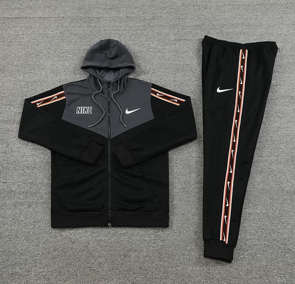 23/24 NIKE Black/Grey Full Zipper Hooide Jacket+Pants - Image 21