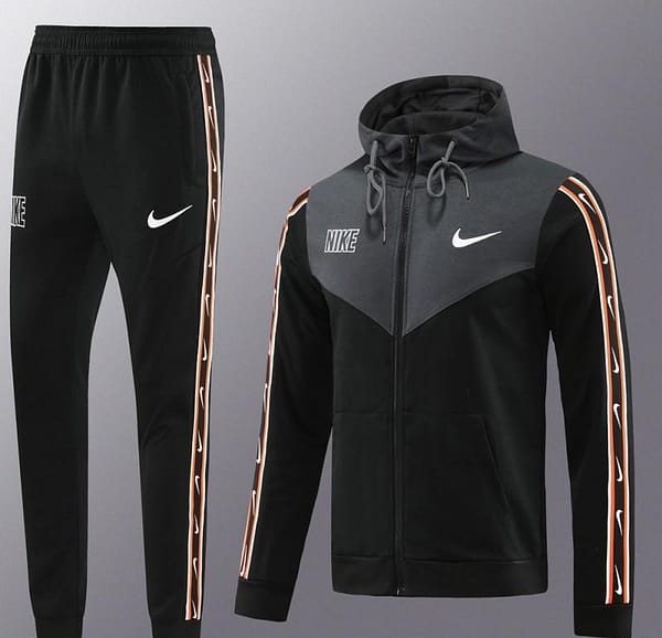 23/24 NIKE Black/Grey Full Zipper Hooide Jacket+Pants - Image 22