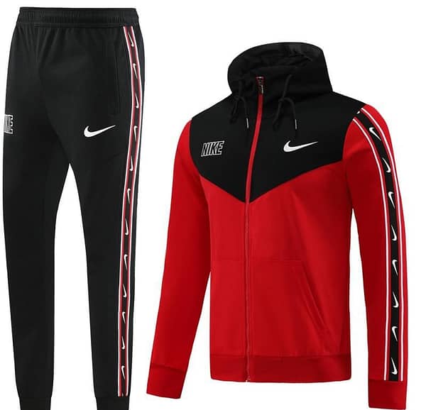 23/24 NIKE Black/Red Full Zipper Hooide Jacket+Pants