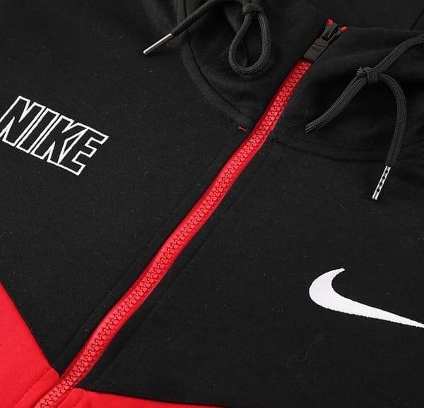 23/24 NIKE Black/Red Full Zipper Hooide Jacket+Pants - Image 9