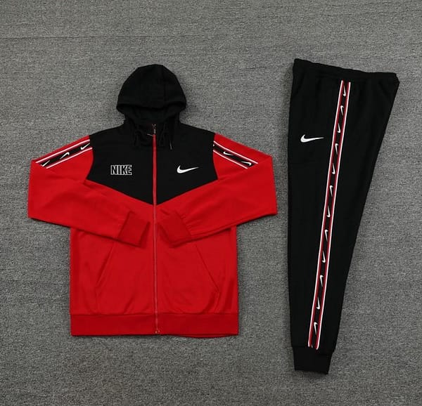 23/24 NIKE Black/Red Full Zipper Hooide Jacket+Pants - Image 11