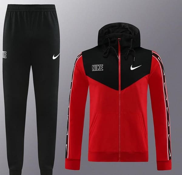 23/24 NIKE Black/Red Full Zipper Hooide Jacket+Pants - Image 18