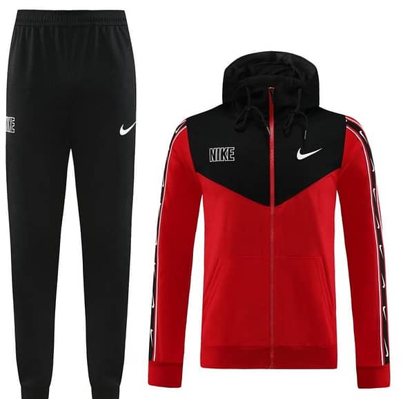 23/24 NIKE Black/Red Full Zipper Hooide Jacket+Pants - Image 19