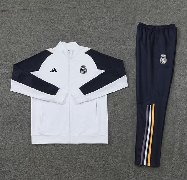 23/24 Real Madrid White/Navy Full Zipper +Pants - Image 13