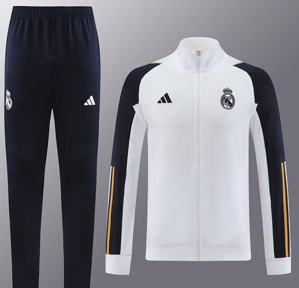 23/24 Real Madrid White/Navy Full Zipper +Pants - Image 23