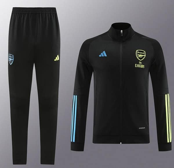 23/24 Arsenal Black/Green Full Zipper Jacket+Pants - Image 22