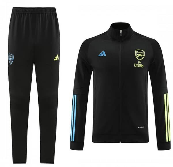 23/24 Arsenal Black/Green Full Zipper Jacket+Pants - Image 23