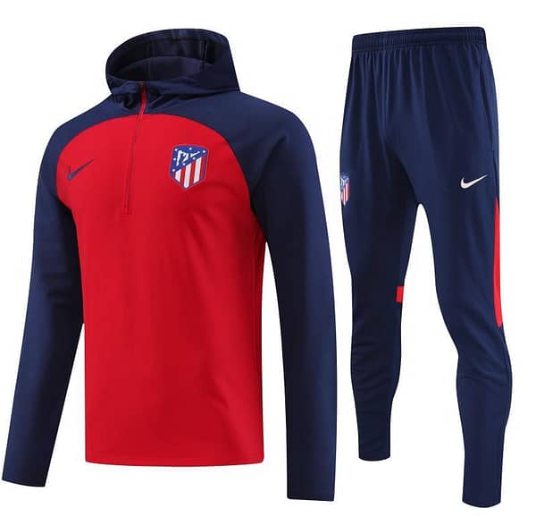 23/24 Atletico Madrid Red/Navy Half Zipper Jacket+ Pants