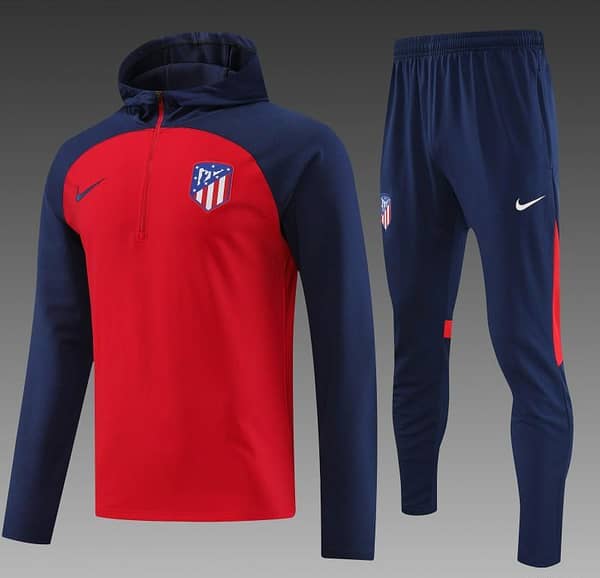 23/24 Atletico Madrid Red/Navy Half Zipper Jacket+ Pants - Image 7