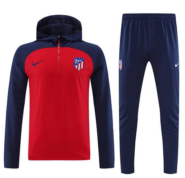 23/24 Atletico Madrid Red/Navy Half Zipper Jacket+ Pants - Image 9